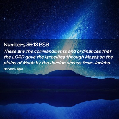 Picture 02 - Numbers 36:13 BSB - These are the commandments and ordinances that - Bible Verse Picture