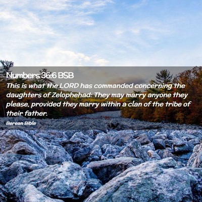 Picture 02 - Numbers 36:6 BSB - This is what the LORD has commanded concerning - Bible Verse Picture