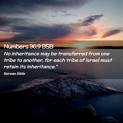 Picture 02 - Numbers 36:9 BSB - No inheritance may be transferred from one tribe - Bible Verse Picture