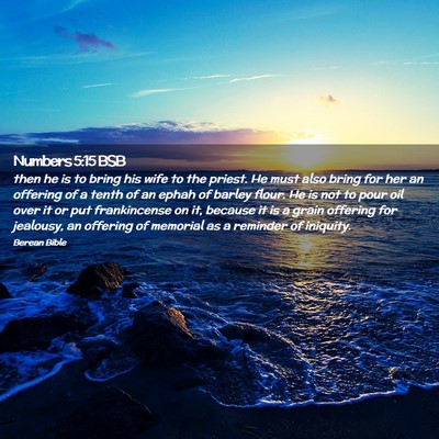 Picture 02 - Numbers 5:15 BSB - then he is to bring his wife to the priest. He - Bible Verse Picture