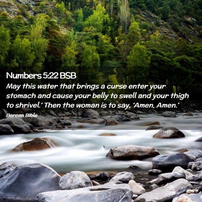 Picture 02 - Numbers 5:22 BSB - May this water that brings a curse enter your - Bible Verse Picture