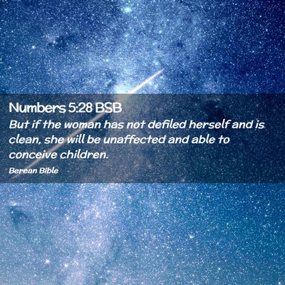 Picture 02 - Numbers 5:28 BSB - But if the woman has not defiled herself and is - Bible Verse Picture