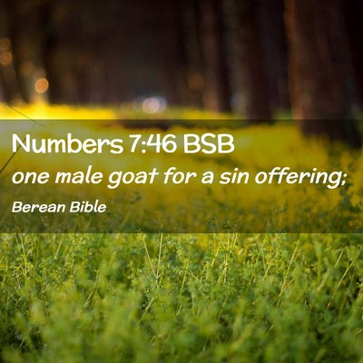 Picture 02 - Numbers 7:46 BSB - one male goat for a sin - Bible Verse Picture