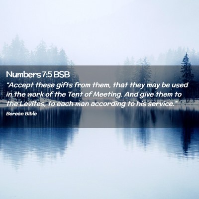 Picture 02 - Numbers 7:5 BSB - “Accept these gifts from them, that they may be - Bible Verse Picture