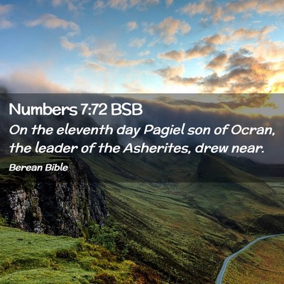 Picture 02 - Numbers 7:72 BSB - On the eleventh day Pagiel son of Ocran, the - Bible Verse Picture
