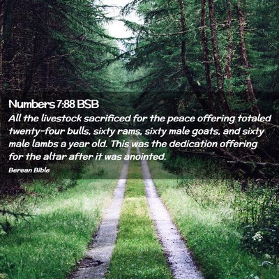 Picture 02 - Numbers 7:88 BSB - All the livestock sacrificed for the peace - Bible Verse Picture