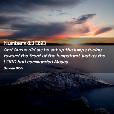Picture 02 - Numbers 8:3 BSB - And Aaron did so; he set up the lamps facing - Bible Verse Picture