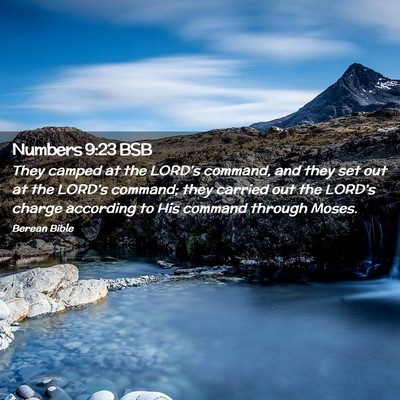 Picture 02 - Numbers 9:23 BSB - They camped at the LORD’s command, and they set - Bible Verse Picture