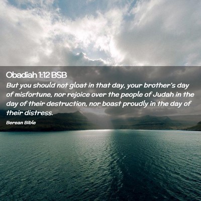 Picture 02 - Obadiah 1:12 BSB - But you should not gloat in that day, your - Bible Verse Picture