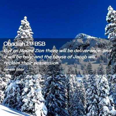 Picture 02 - Obadiah 1:17 BSB - But on Mount Zion there will be deliverance, and - Bible Verse Picture