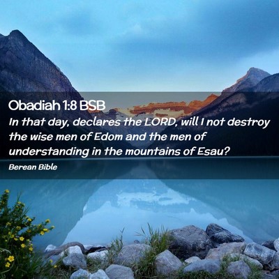 Picture 02 - Obadiah 1:8 BSB - In that day, declares the LORD, will I not - Bible Verse Picture