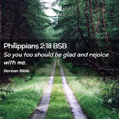 Picture 02 - Philippians 2:18 BSB - So you too should be glad and rejoice with - Bible Verse Picture
