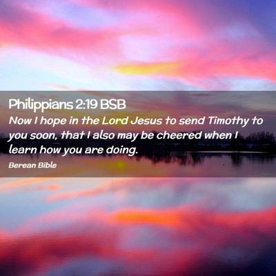 Picture 02 - Philippians 2:19 BSB - Now I hope in the Lord Jesus to send Timothy to - Bible Verse Picture