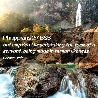 Picture 02 - Philippians 2:7 BSB - but emptied Himself, taking the form of a - Bible Verse Picture