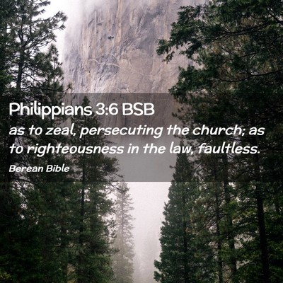 Picture 02 - Philippians 3:6 BSB - as to zeal, persecuting the church; as to - Bible Verse Picture
