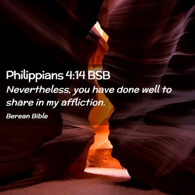 Picture 02 - Philippians 4:14 BSB - Nevertheless, you have done well to share in my - Bible Verse Picture