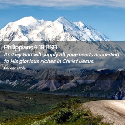 Picture 02 - Philippians 4:19 BSB - And my God will supply all your needs according - Bible Verse Picture