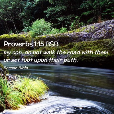Picture 02 - Proverbs 1:15 BSB - my son, do not walk the road with them or set - Bible Verse Picture