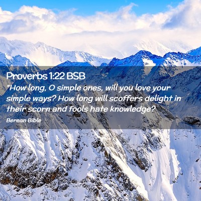 Picture 02 - Proverbs 1:22 BSB - “How long, O simple ones, will you love your - Bible Verse Picture