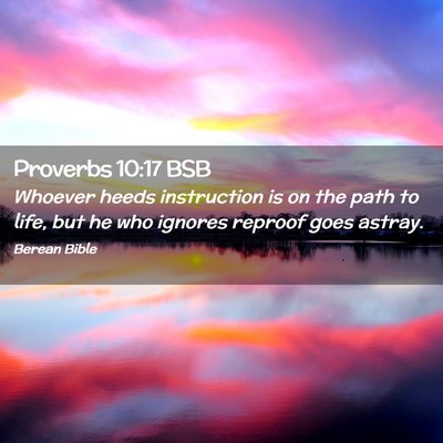 Picture 02 - Proverbs 10:17 BSB - Whoever heeds instruction is on the path to life, - Bible Verse Picture