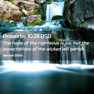Picture 02 - Proverbs 10:28 BSB - The hope of the righteous is joy, but the - Bible Verse Picture