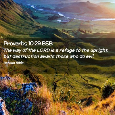 Picture 02 - Proverbs 10:29 BSB - The way of the LORD is a refuge to the upright, - Bible Verse Picture