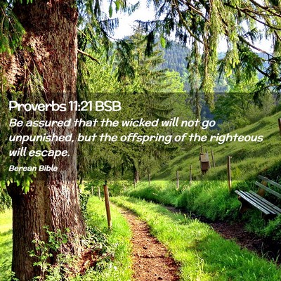 Picture 02 - Proverbs 11:21 BSB - Be assured that the wicked will not go - Bible Verse Picture