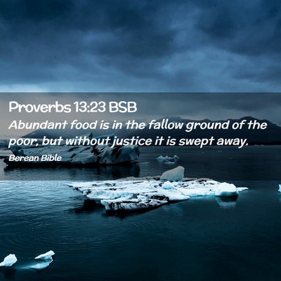 Picture 02 - Proverbs 13:23 BSB - Abundant food is in the fallow ground of the - Bible Verse Picture