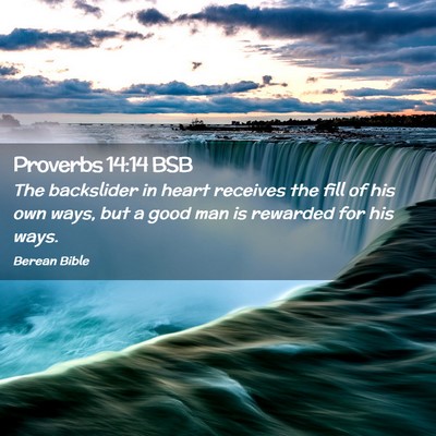Picture 02 - Proverbs 14:14 BSB - The backslider in heart receives the fill of his - Bible Verse Picture