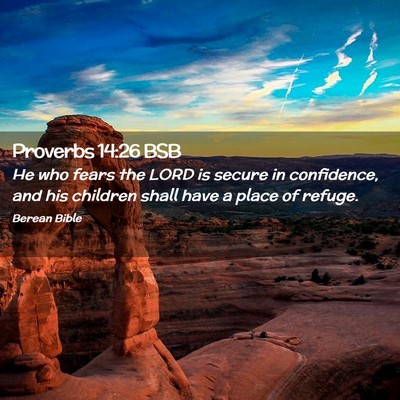 Picture 02 - Proverbs 14:26 BSB - He who fears the LORD is secure in confidence, - Bible Verse Picture