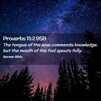Picture 02 - Proverbs 15:2 BSB - The tongue of the wise commends knowledge, but - Bible Verse Picture