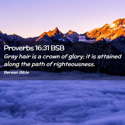 Picture 02 - Proverbs 16:31 BSB - Gray hair is a crown of glory; it is attained - Bible Verse Picture