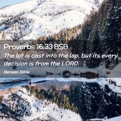 Picture 02 - Proverbs 16:33 BSB - The lot is cast into the lap, but its every - Bible Verse Picture