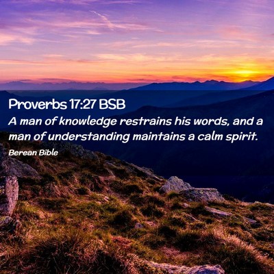 Picture 02 - Proverbs 17:27 BSB - A man of knowledge restrains his words, and a man - Bible Verse Picture