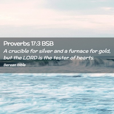 Picture 02 - Proverbs 17:3 BSB - A crucible for silver and a furnace for gold, but - Bible Verse Picture