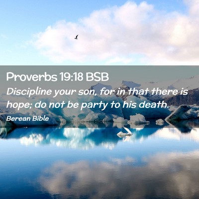 Picture 02 - Proverbs 19:18 BSB - Discipline your son, for in that there is hope; - Bible Verse Picture