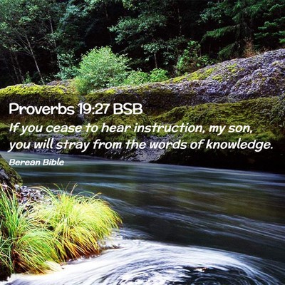 Picture 02 - Proverbs 19:27 BSB - If you cease to hear instruction, my son, you - Bible Verse Picture