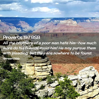 Picture 02 - Proverbs 19:7 BSB - All the brothers of a poor man hate him—how - Bible Verse Picture