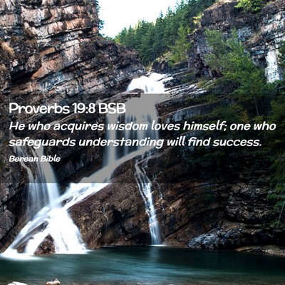 Picture 02 - Proverbs 19:8 BSB - He who acquires wisdom loves himself; one who - Bible Verse Picture
