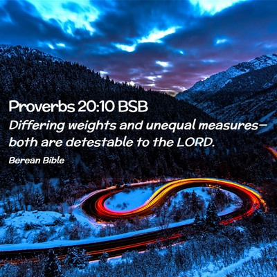 Picture 02 - Proverbs 20:10 BSB - Differing weights and unequal measures—both are - Bible Verse Picture