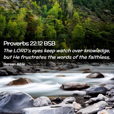Picture 02 - Proverbs 22:12 BSB - The LORD’s eyes keep watch over knowledge, but - Bible Verse Picture