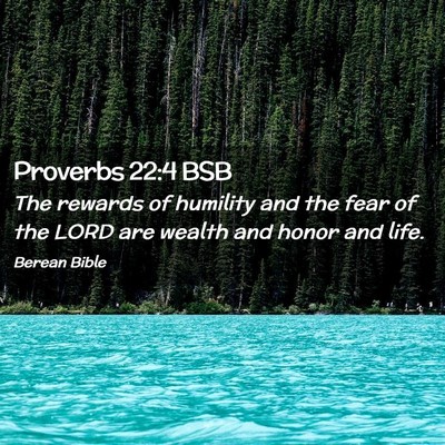 Picture 02 - Proverbs 22:4 BSB - The rewards of humility and the fear of the LORD - Bible Verse Picture