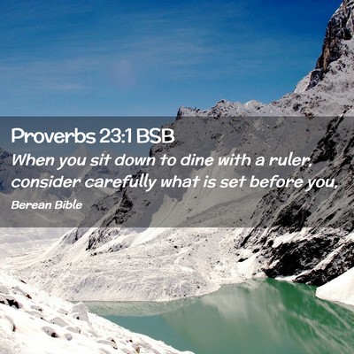 Picture 02 - Proverbs 23:1 BSB - When you sit down to dine with a ruler, consider - Bible Verse Picture