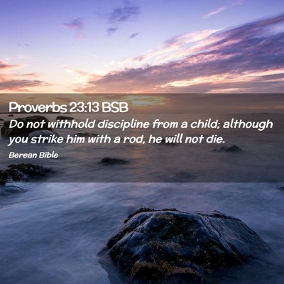 Picture 02 - Proverbs 23:13 BSB - Do not withhold discipline from a child; although - Bible Verse Picture
