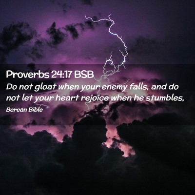 Picture 02 - Proverbs 24:17 BSB - Do not gloat when your enemy falls, and do not - Bible Verse Picture