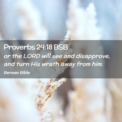Picture 02 - Proverbs 24:18 BSB - or the LORD will see and disapprove, and turn His - Bible Verse Picture