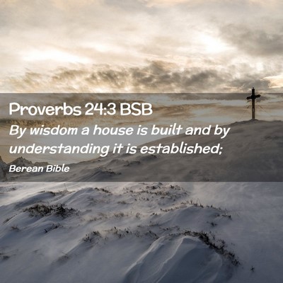 Picture 02 - Proverbs 24:3 BSB - By wisdom a house is built and by understanding - Bible Verse Picture