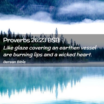 Picture 02 - Proverbs 26:23 BSB - Like glaze covering an earthen vessel are burning - Bible Verse Picture