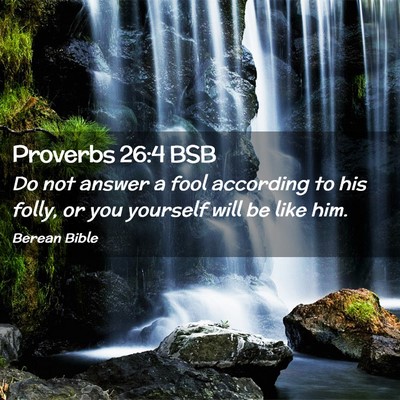 Picture 02 - Proverbs 26:4 BSB - Do not answer a fool according to his folly, or - Bible Verse Picture