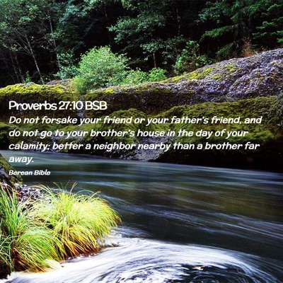 Picture 02 - Proverbs 27:10 BSB - Do not forsake your friend or your father’s - Bible Verse Picture